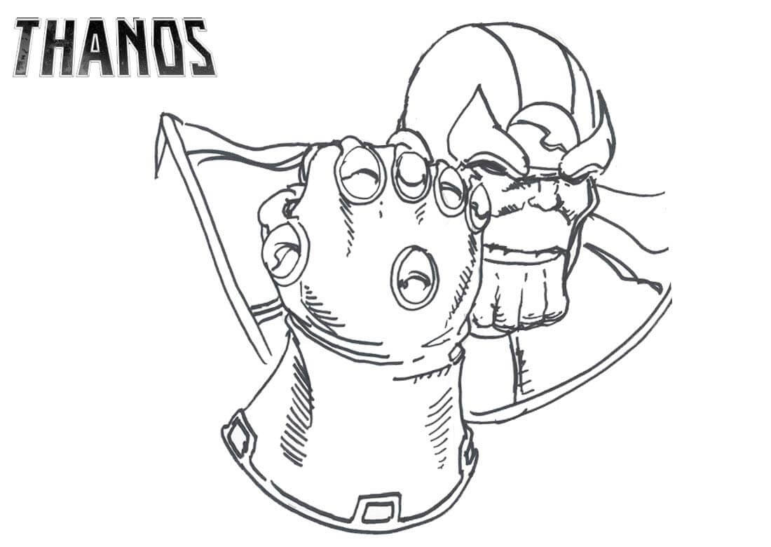 Desenhos de Thanos com Manopla do Infinito para colorir