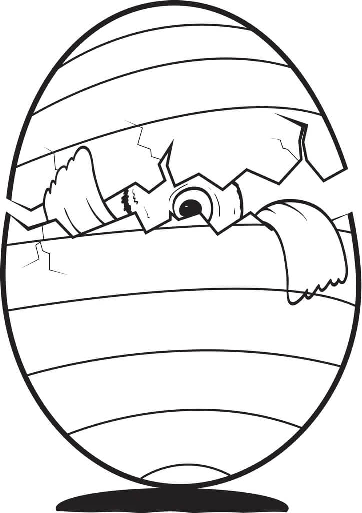 Desenhos de Uma Garota Olhando de um ovo Rachado para colorir