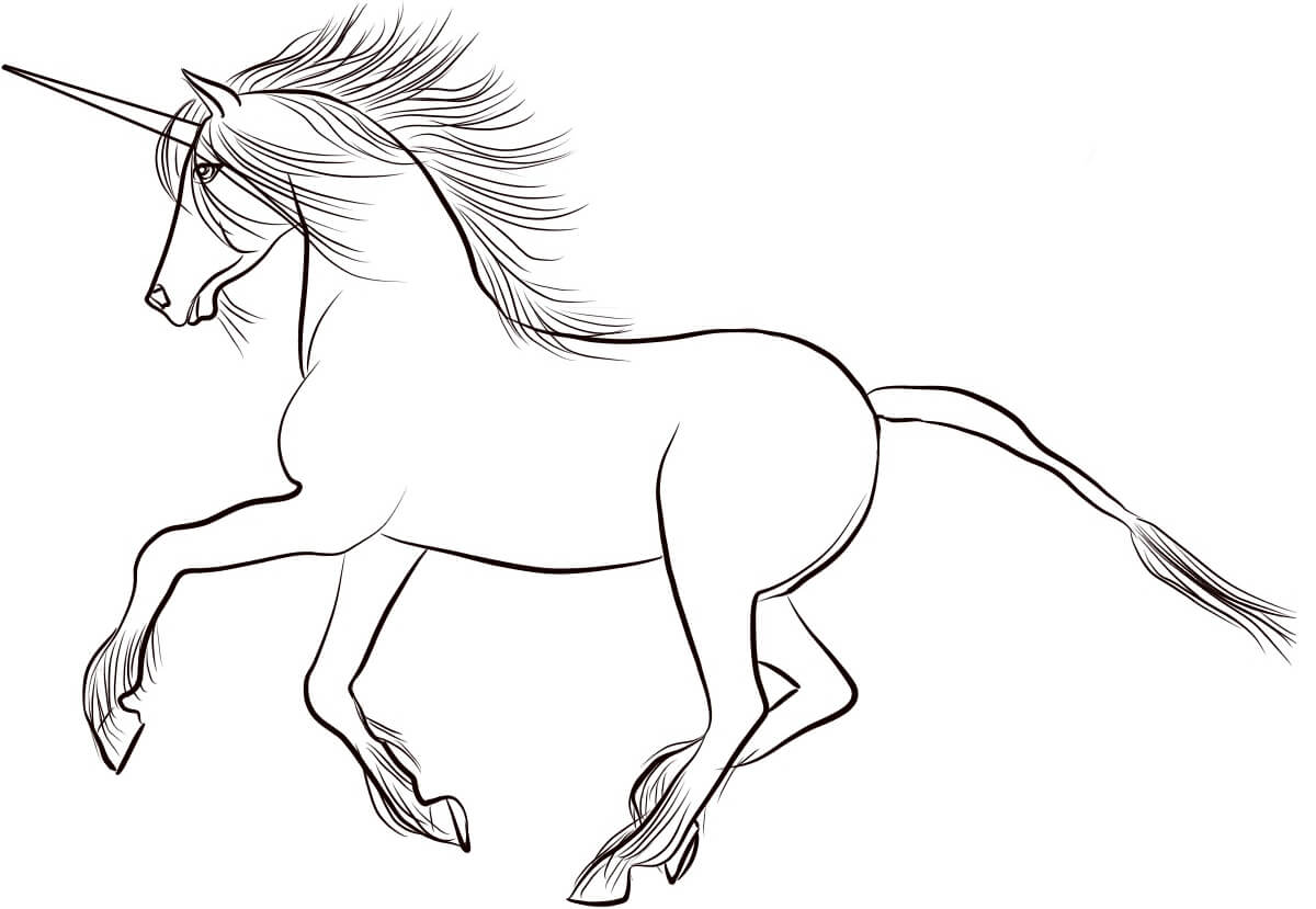 Unicorn Correndo para colorir