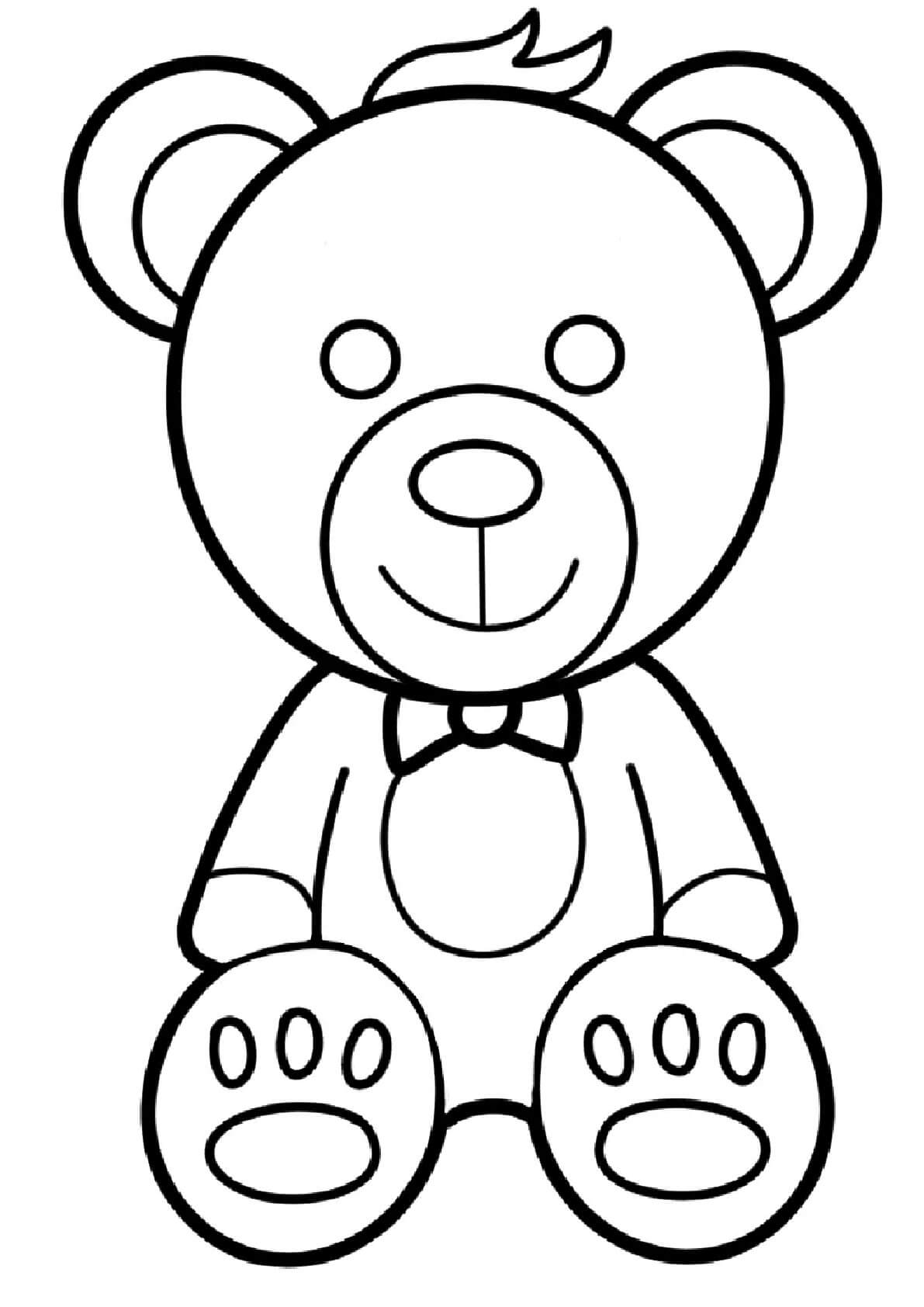 Desenhos de Urso Sorridente Sentado para colorir