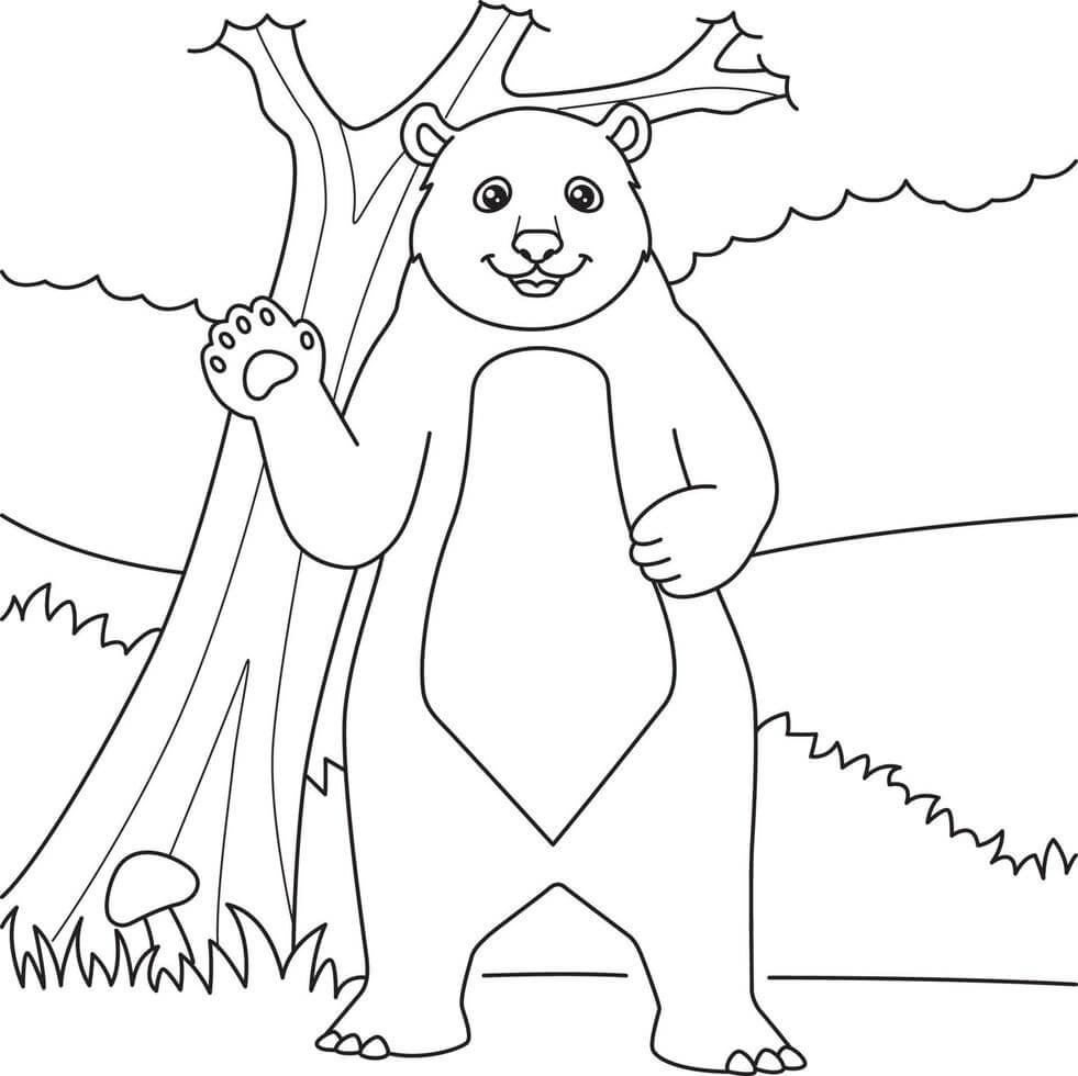 Desenhos de Urso de Pé para colorir