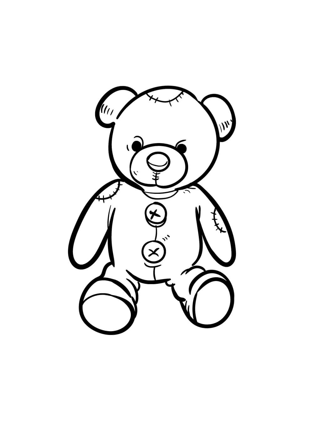 Desenhos de Urso de Pelúcia Velho para colorir