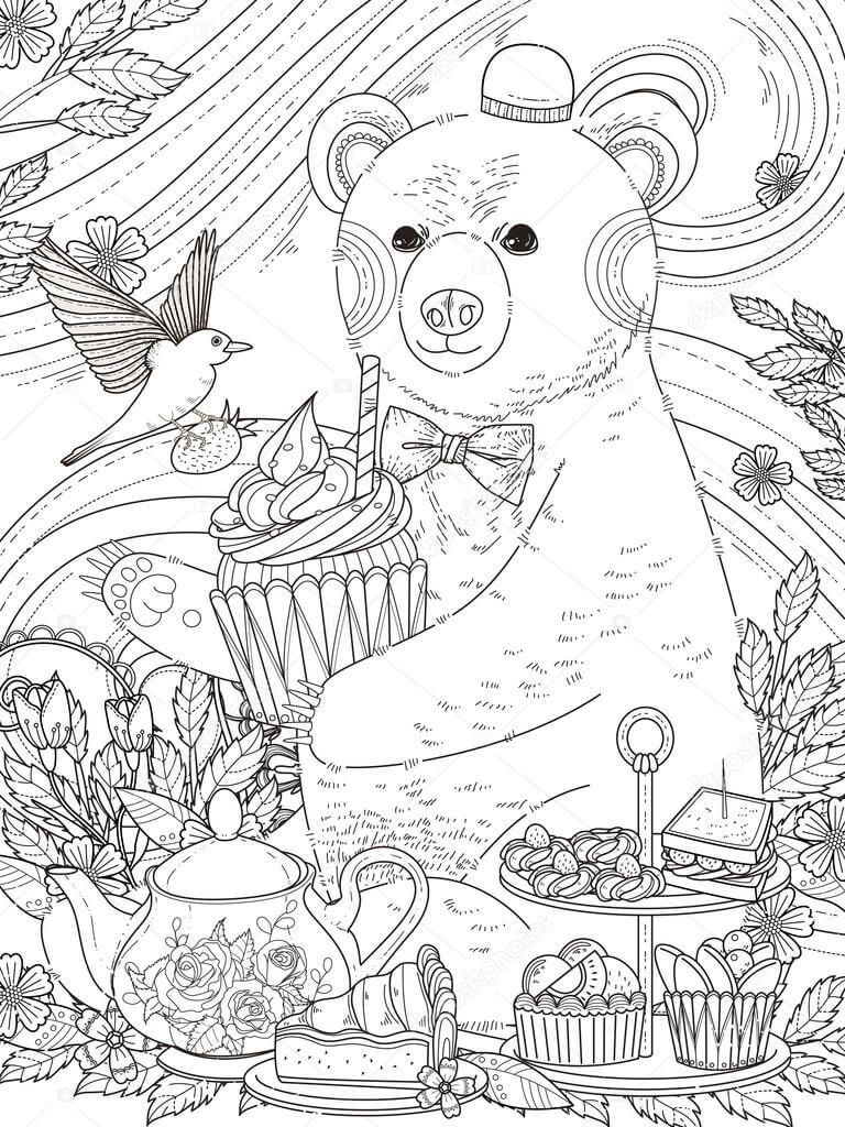 Desenhos de Urso é para Adulto para colorir