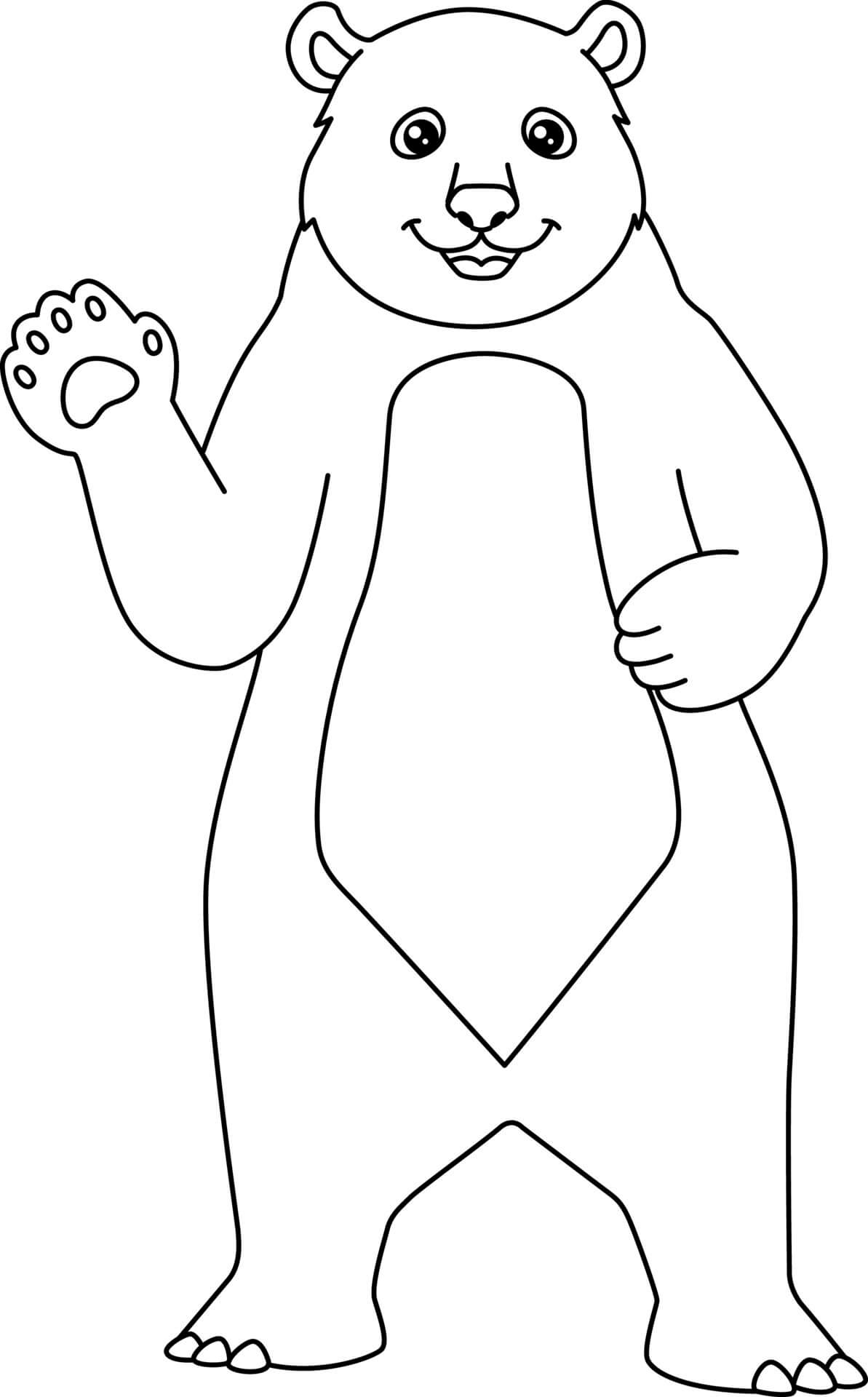 Desenhos de Urso em Pé Divertido para colorir