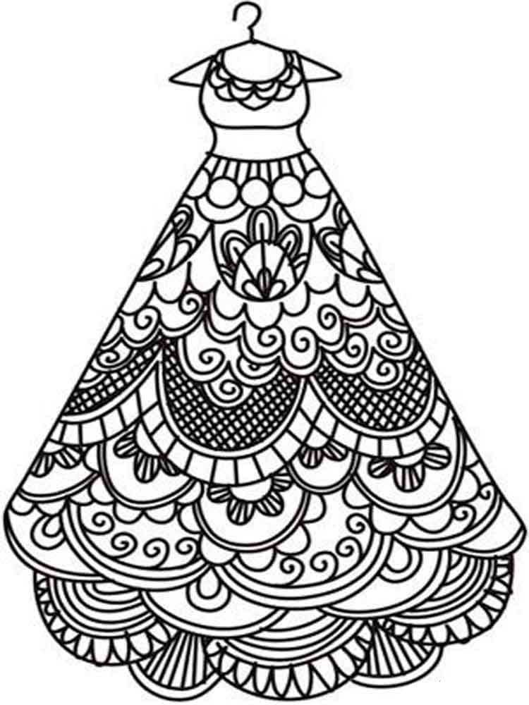 Desenhos de Vestido 4 para colorir