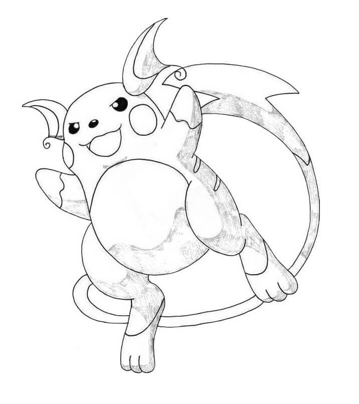 Desenhos de Adorável Pokémon Raichu para colorir