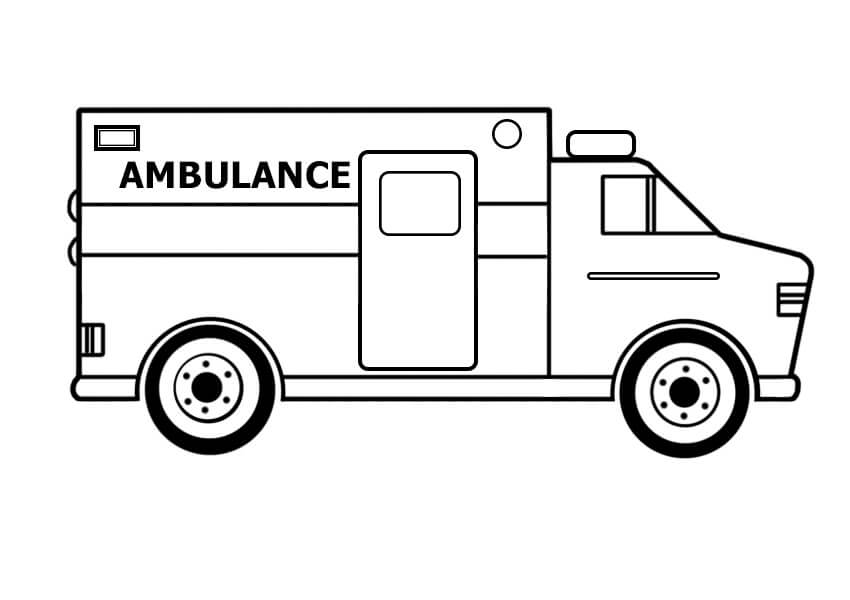 Desenhos de Ambulância Fácil para colorir