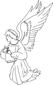 Desenhos de Anjo com Livro para colorir