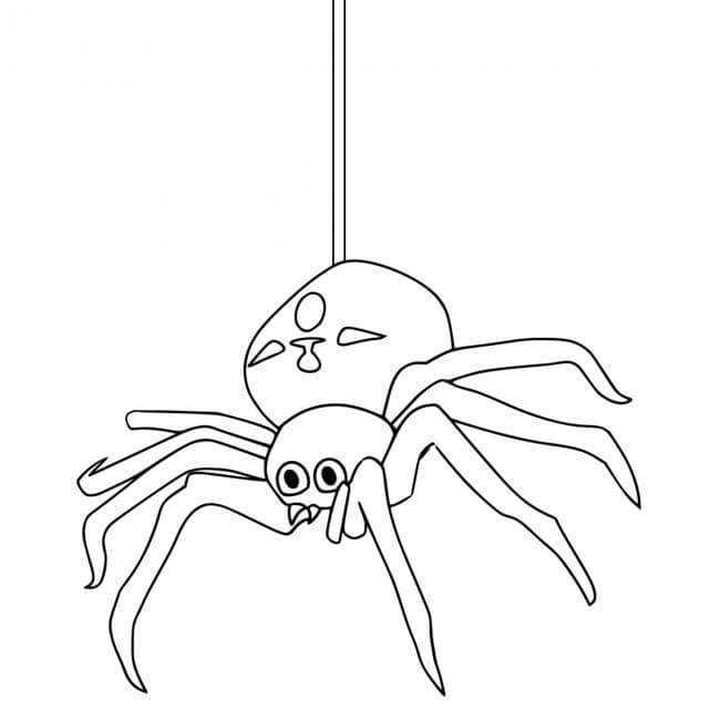 Desenhos de Aranha Assustadora Simples para colorir