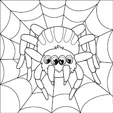 Desenhos de Aranha de Quatro Olhos Fofa para colorir