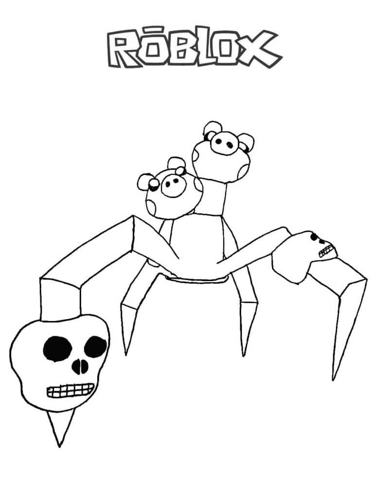 Desenhos de Aranha Porquinho Roblox para colorir