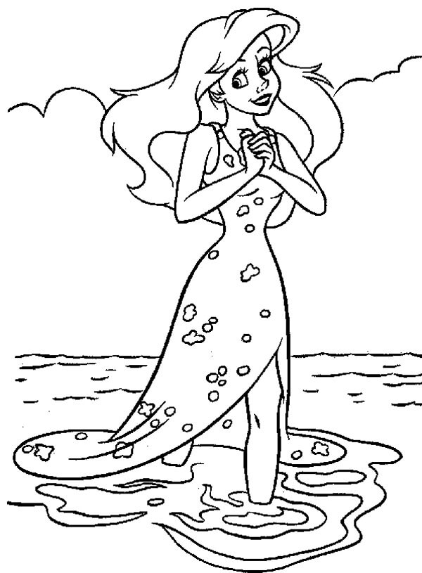Desenhos de Ariel em Pé para colorir