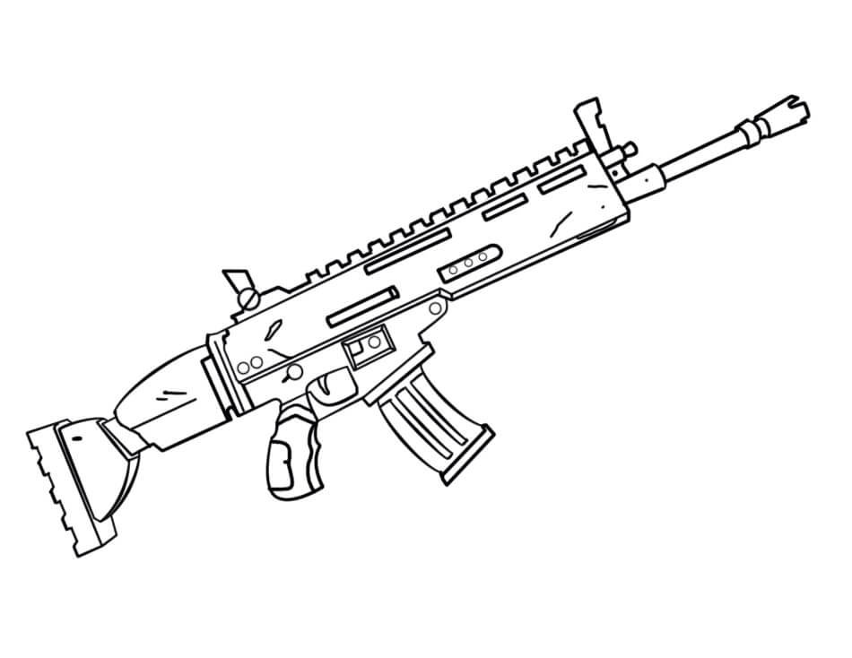 Desenhos de Arma de Espingarda de Assalto para colorir