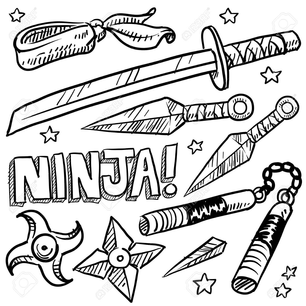 Desenhos de Arma Ninja para colorir