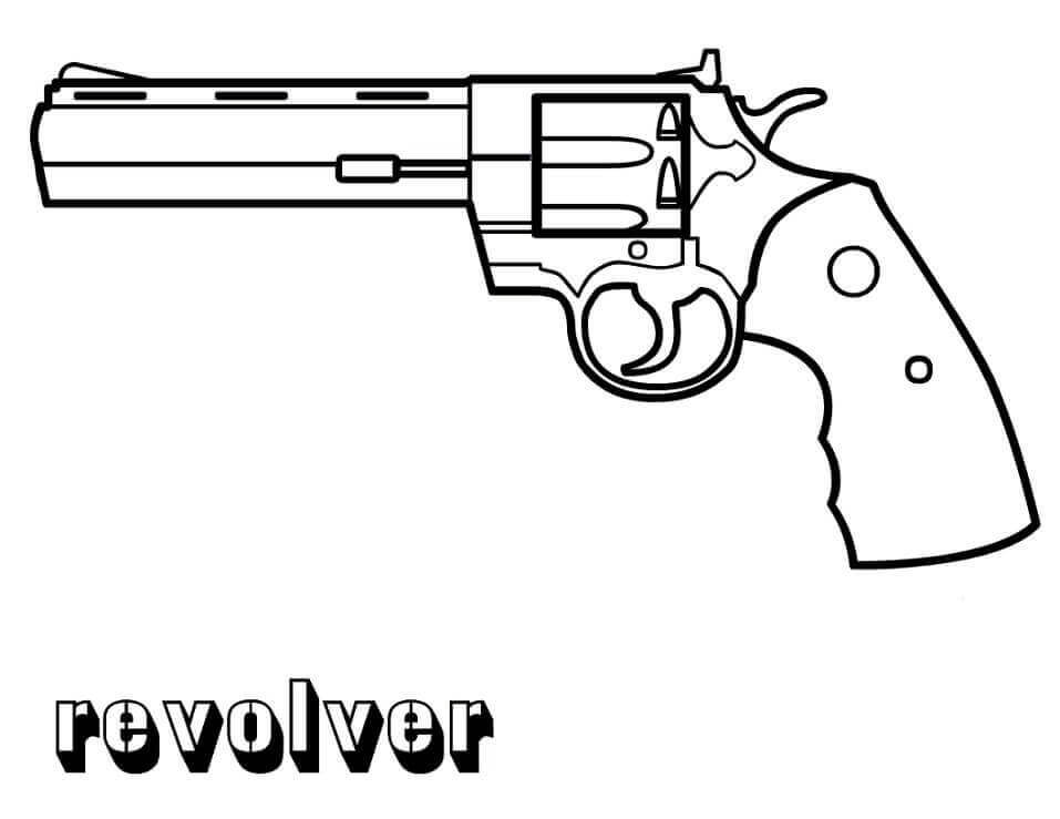Arma Revólver para colorir