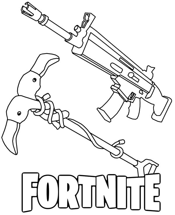 Desenhos de Armas Fortnite para colorir