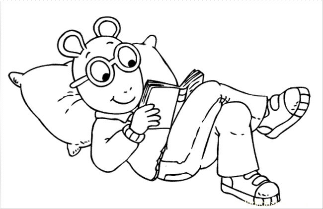 Desenhos de Arthur Read Mentindo e Lendo para colorir