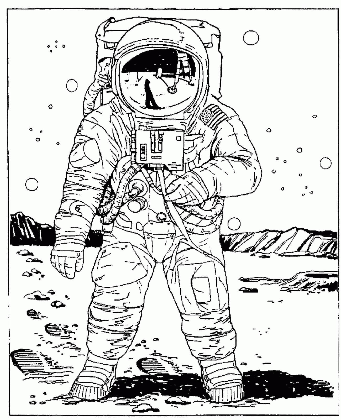 Astronauta Espaço Exterior para colorir