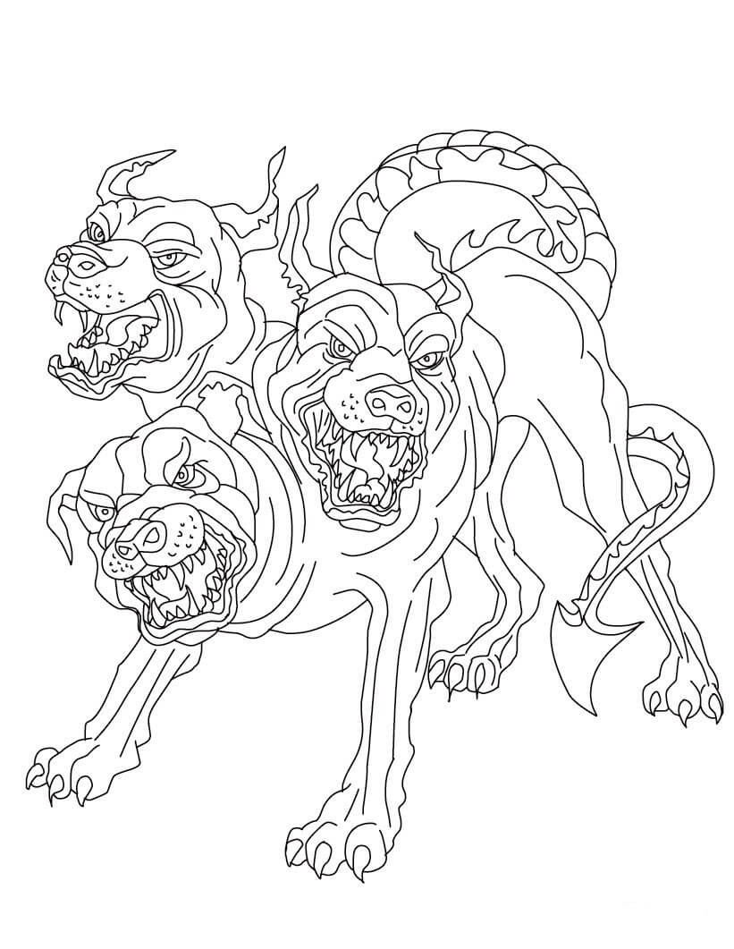 Desenhos de Aterrorizante Cerberus para colorir