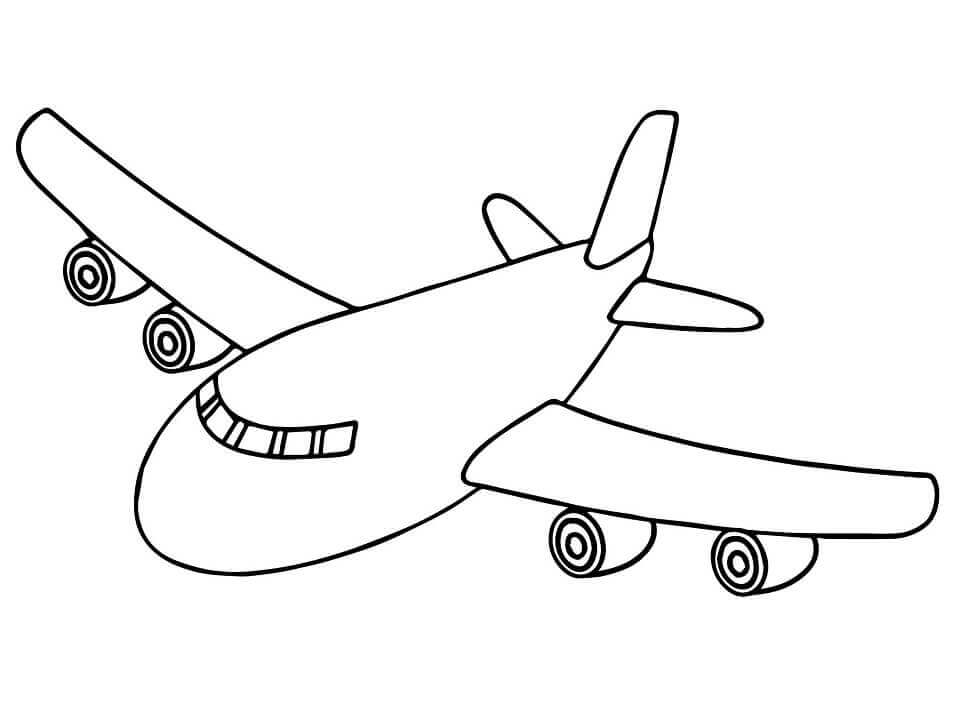 Desenhos de Avião Simples para colorir