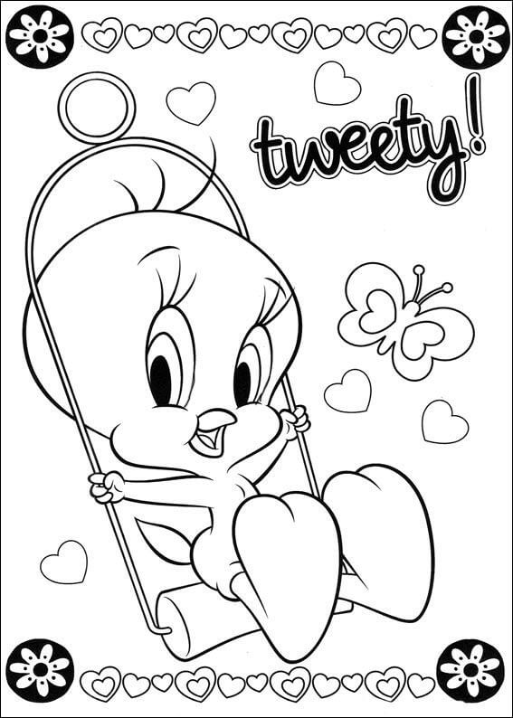Balançando Tweety para colorir
