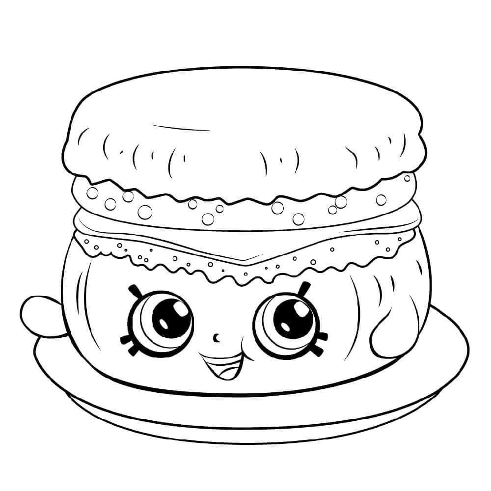 Desenhos de Barbie Café da Manhã muffin Shopkin para colorir