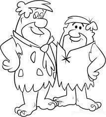 Desenhos de Barney e Fred Flintstones para colorir