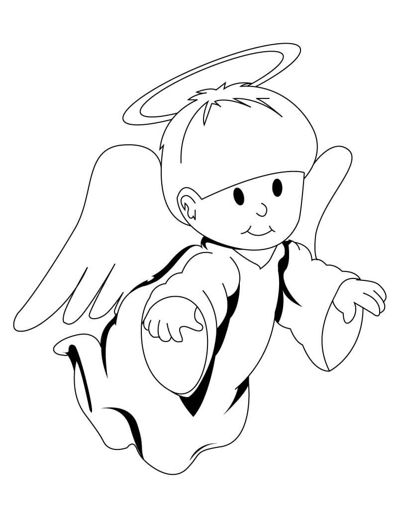 Bebê Anjo para colorir