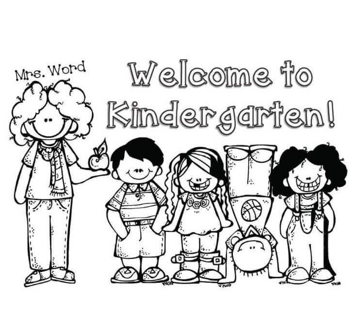 Desenhos de Bem-vindo ao Jardim de Infância para colorir