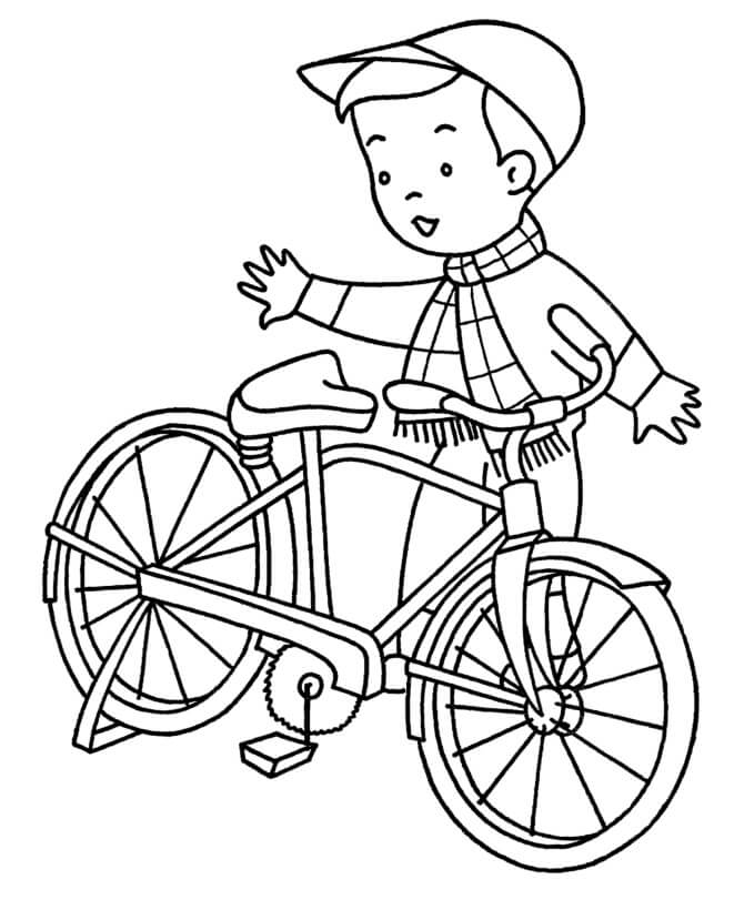 Bicicleta Infantil de Natal para colorir