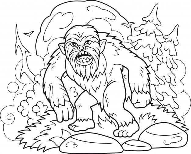 Bigfoot Zangado para colorir