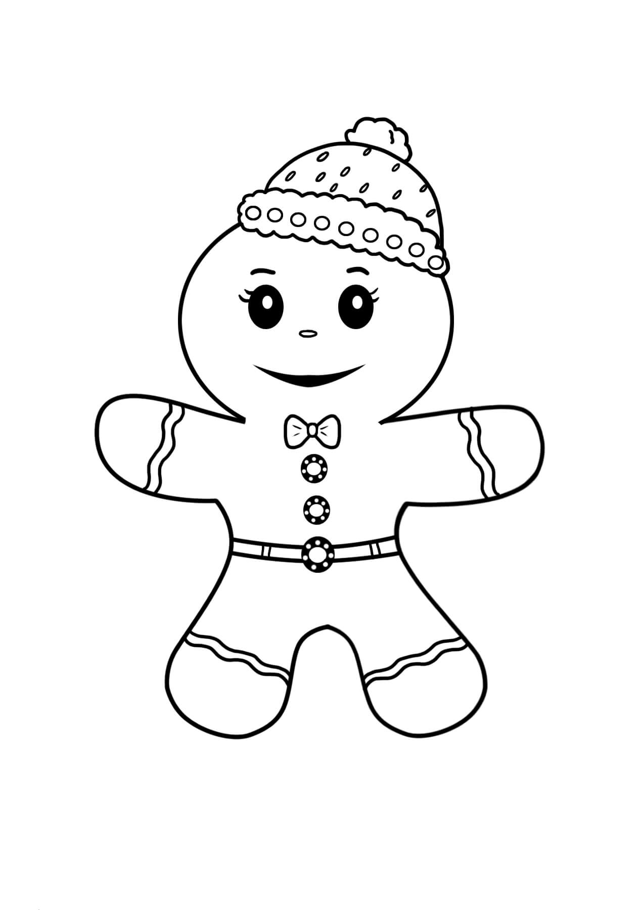 Desenhos de Boneco de Gengibre no Inverno para colorir