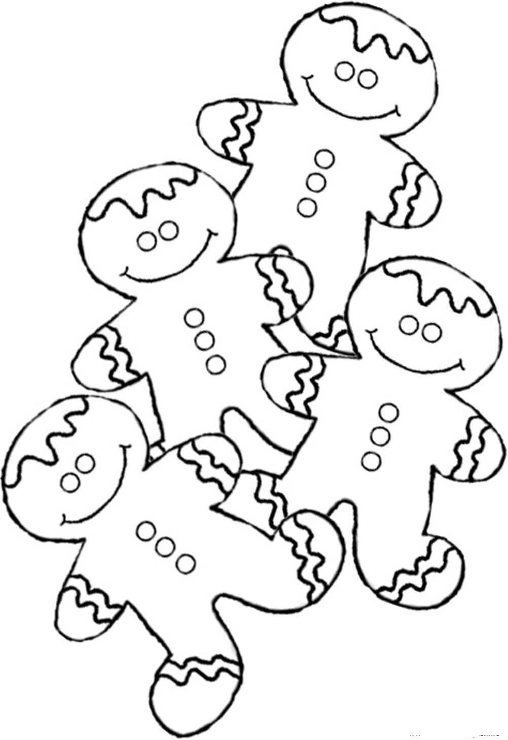 Desenhos de Boneco de Gengibre Quatro para colorir