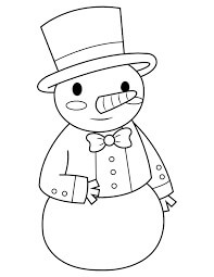 Boneco de Neve com um Chapéu para colorir