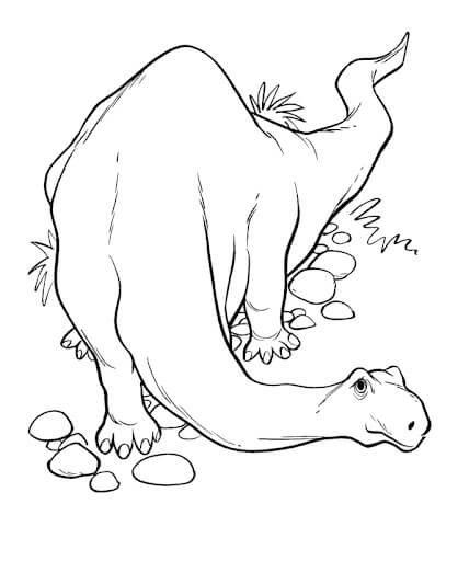 Desenhos de Brontossauro Caminhando para colorir