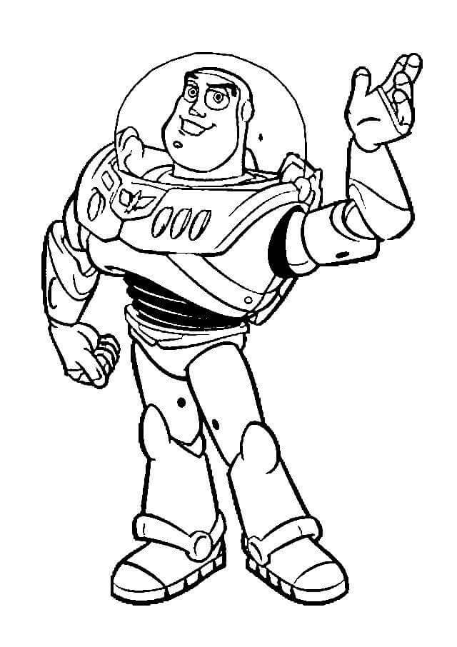 Desenhos de Buzz Lightyear está Sorrindo para colorir