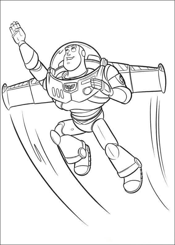 Buzz Lightyear Voando para colorir