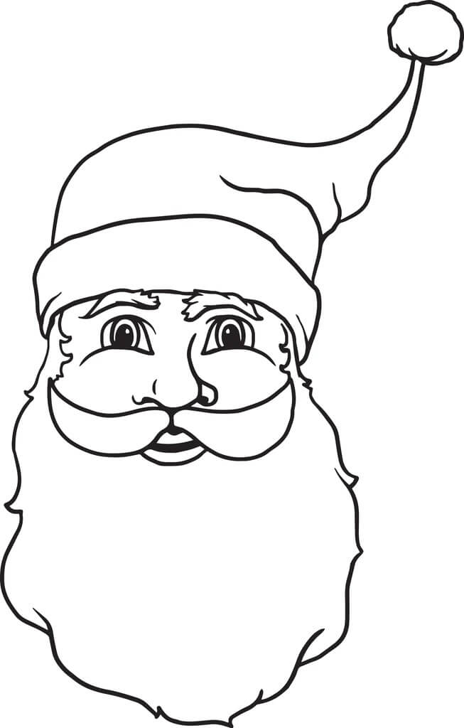 Desenhos de Cabeça de Papai Noel Básica para colorir