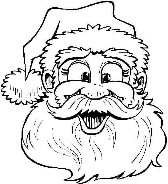 Desenhos de Cabeça de Papai Noel Engraçada para colorir