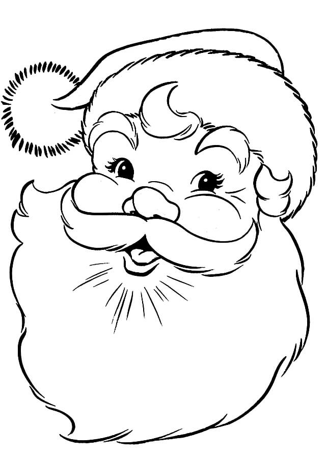 Desenhos de Cabeça de Papai Noel para colorir
