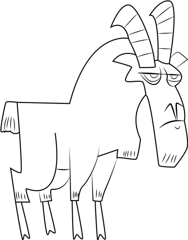 Cabra de Desenho Animado para colorir