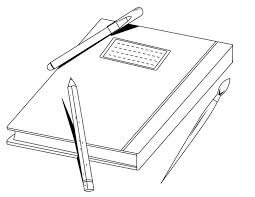 Desenhos de Caneta e Livro para colorir