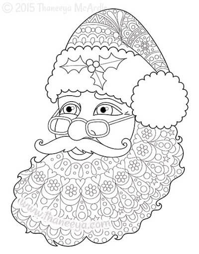 Desenhos de Cara de Papai Noel para colorir