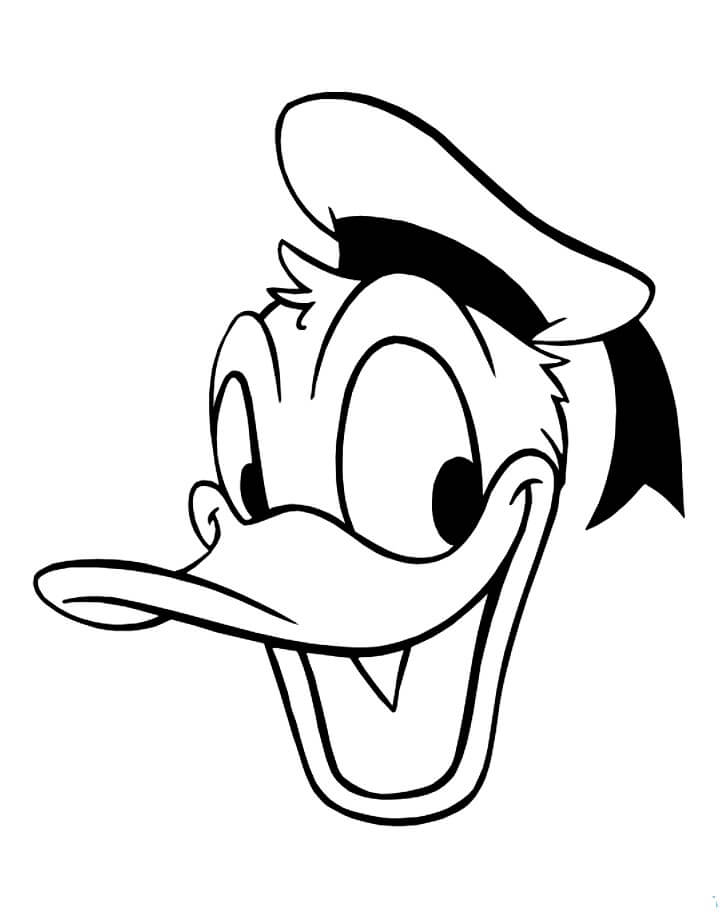 Desenhos de Cara de Pato Donald para colorir