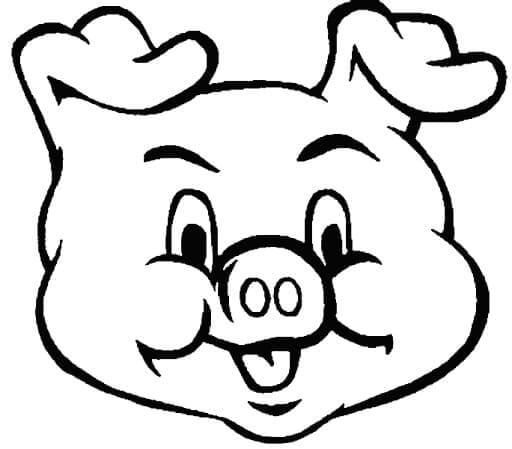 Desenhos de Cara Engraçada de Porco para colorir