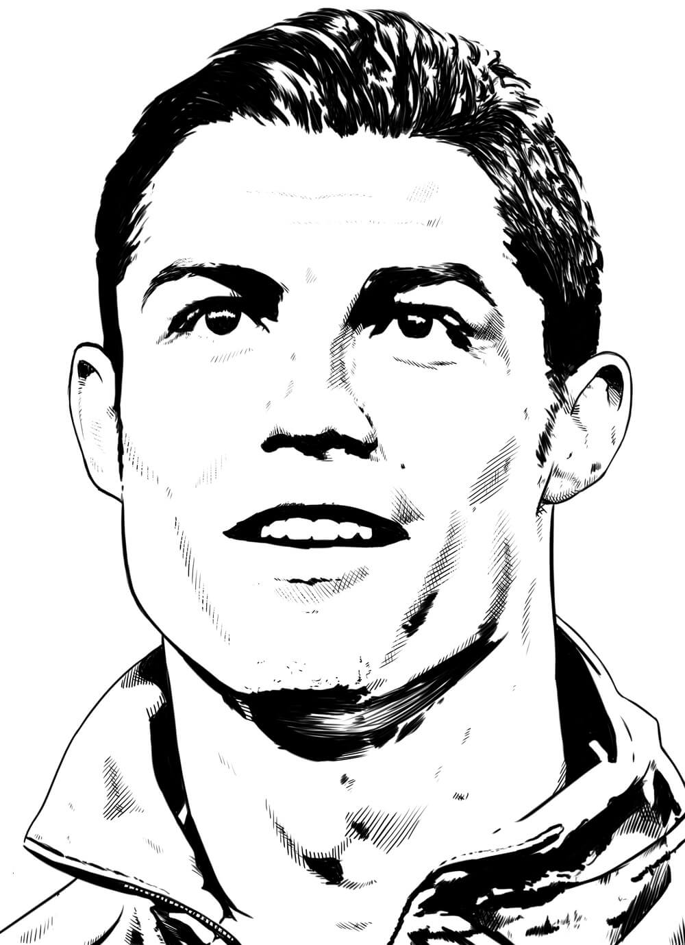 Cara Ronaldo para colorir