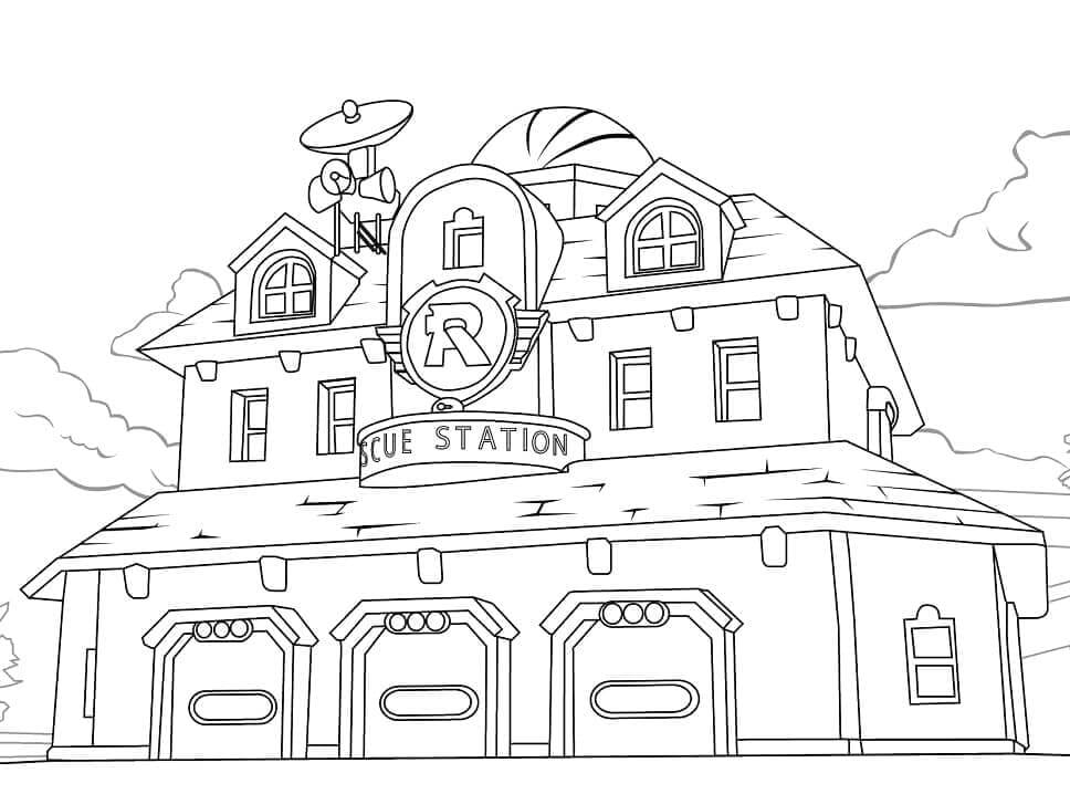 Desenhos de Casa Robocar Poli para colorir