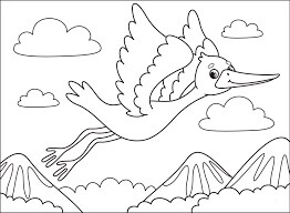 Cegonha Voando para colorir