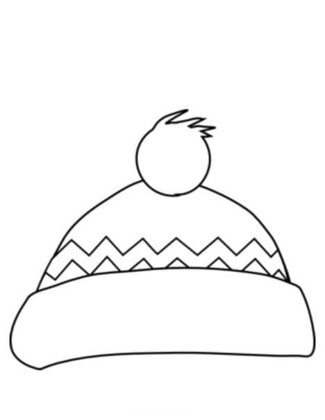 Chapéu de Inverno para colorir