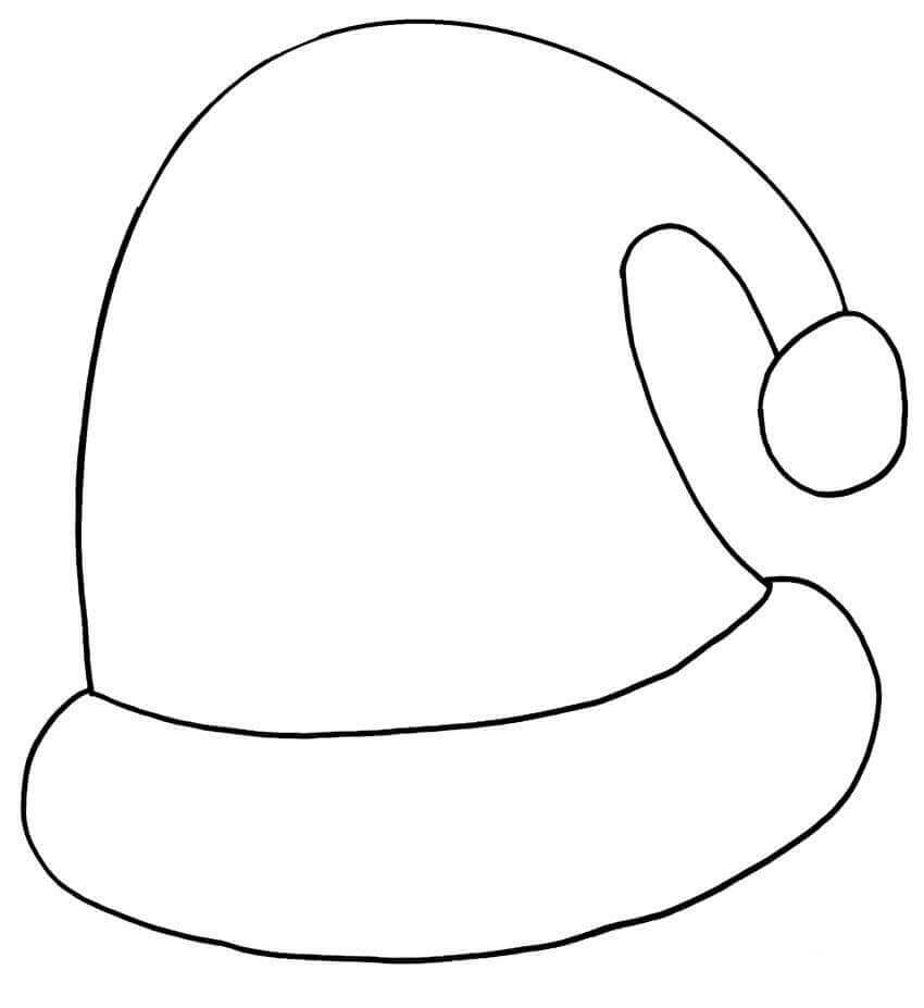 Desenhos de Chapéu de Papai Noel Simples para colorir